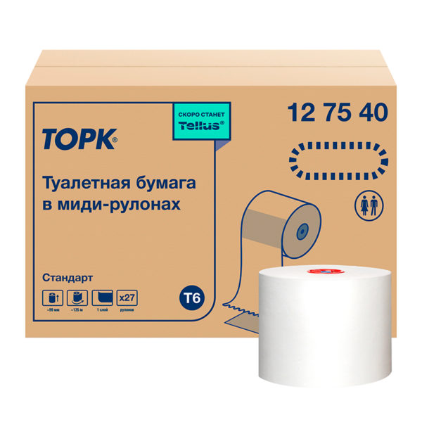 Tork туалетная бумага Mid-size в миди-рулонах