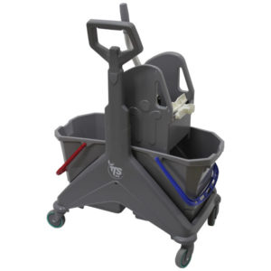 Тележка TTS Nickita Tec (2*25 л), пластик, база серая с боковой ручкой и отжимом Tec