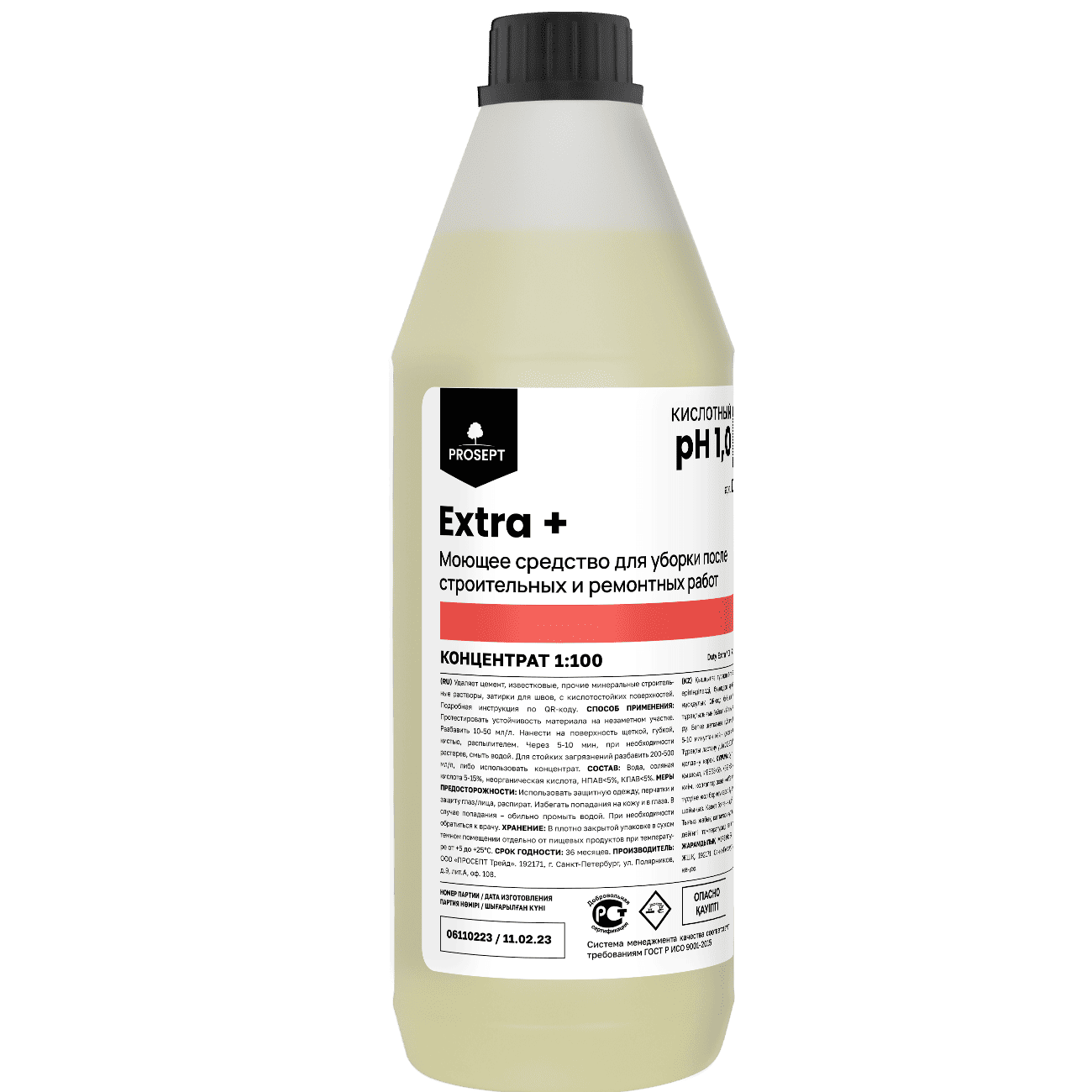 Моющее средство для уборки после строительных и ремонтных работ Prosept Extra+ 1 л