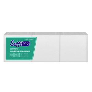 Салфетки SoffiPro Comfort белые, 24×24 см, 500 листов (N 500 1)