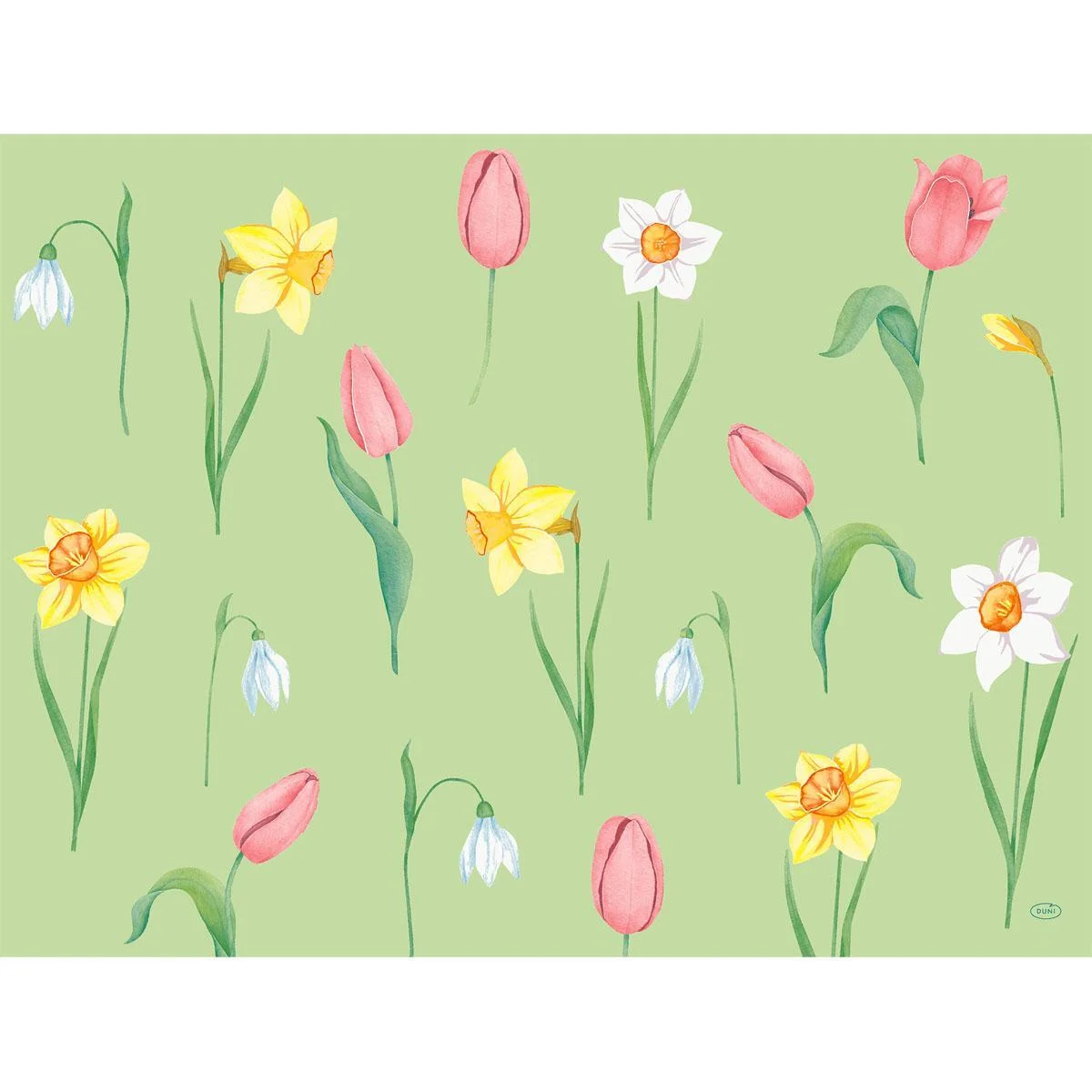 Подтарельник бумажный Duni 30×40 см, 250 штук, с дизайном "Весенняя мелодия"