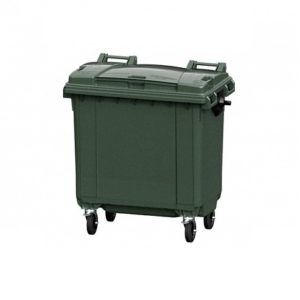 Мусорный контейнер 770 л с крышкой, зелёный
