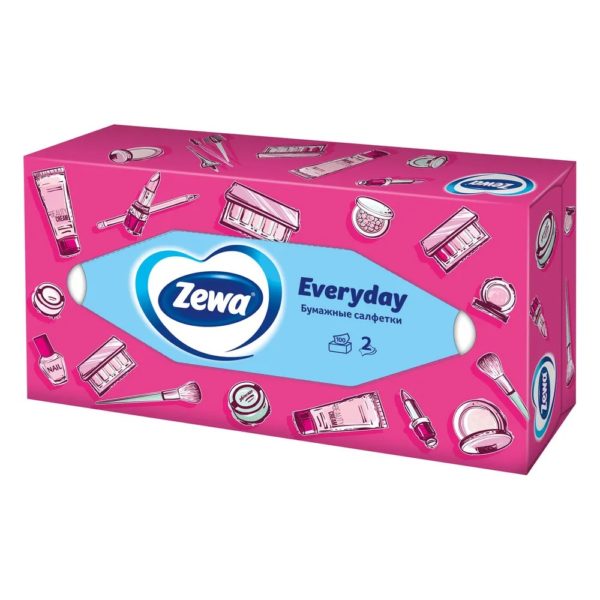Салфетки бумажные Zewa Everyday, 2 слоя, 100 шт.