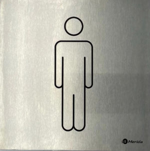 Дверная табличка "Мужской туалет" Merida Stella R металлическая матовая 20×20 см