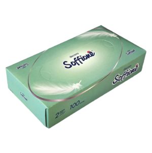 Салфетки бумажные косметические Soffione Decoro белые, 21×20 см, 100 листов