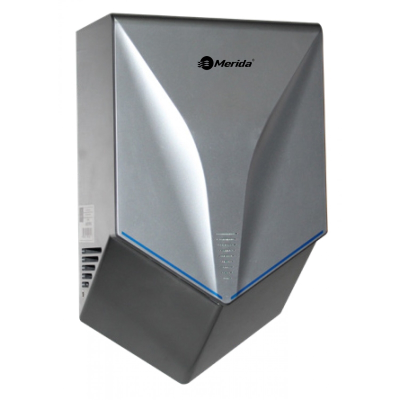 Сушилка для рук Merida "В-Турбо" пластиковая высокоскоростная серебристая 1000 Вт