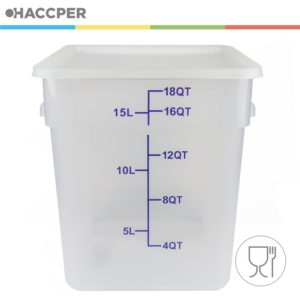 Контейнер пищевой HACCPER квадратный, 18 л, с крышкой