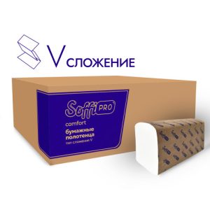 Бумажные полотенца SoffiPro V-сложение Premium 10901422, 200 листов